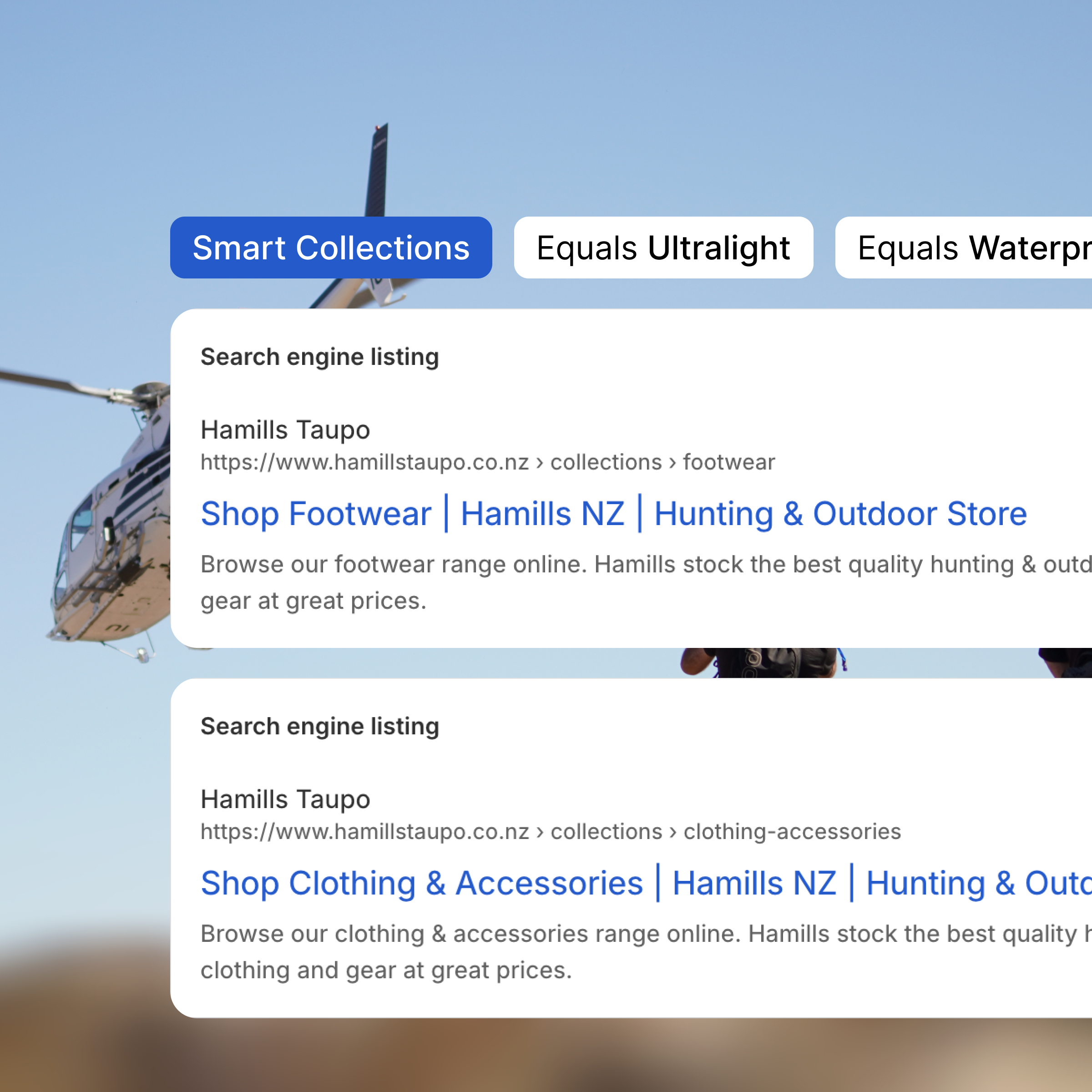 Shopify product and collection setup